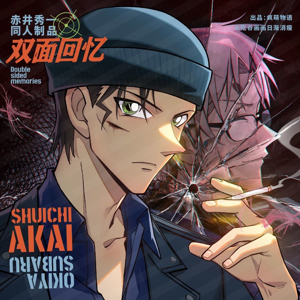 [เรื่องราวน่ารักบ้า] Detective Conan Akai Shuichi Okiya Subaru Fan Peripheral Badge กระดาษสีโพลารอยด