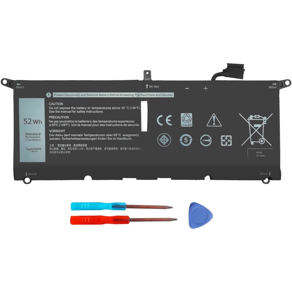 52Wh DXGH8 แบตเตอรี่สําหรับ Dell XPS 13 9370 9380 7390 Inspiron 13 7000 7390 7391 2-in-1 5390 5391 7