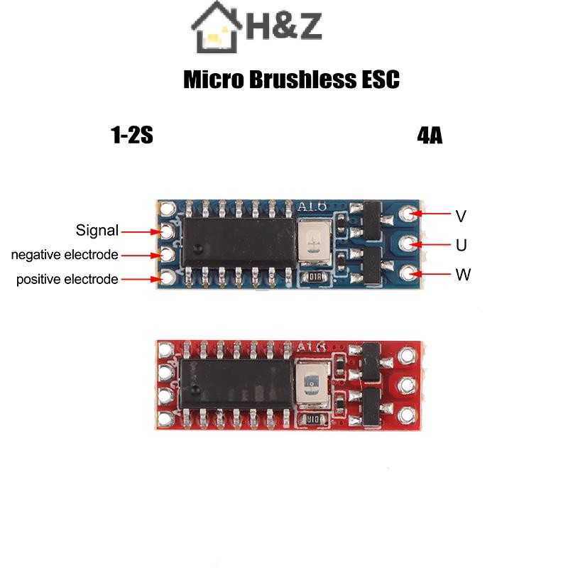 H & Z 1S-2S DC 3.7V-8.4V 4A Micro Brushless มอเตอร์ไฟฟ้าตัวควบคุมสําหรับ 1104 1106 1306 1407 1503 มอ