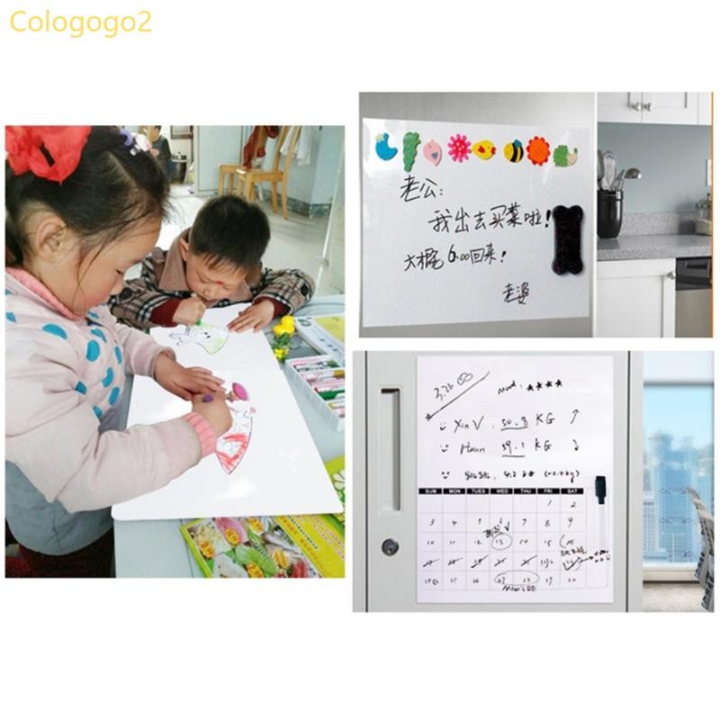 Cologogo2 Magnetic Soft ไวท์บอร์ดตู้เย็นสติกเกอร์ Erasable Memo กระดานข้อความ Remind สํานักงานการสอนฝึก