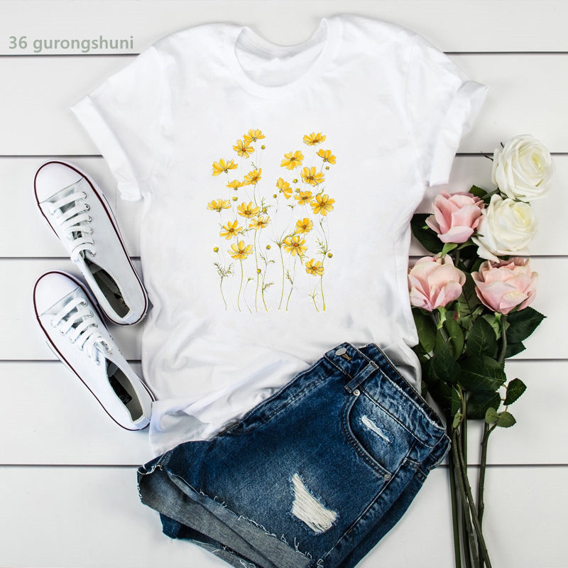 2025new เสื้อยืดผู้หญิงขายร้อน Lavender Illustration พิมพ์ tnew23 U4WK