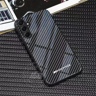 เคส Samsung A56 A55 5G Case เคสคาร์บอนไฟเบอร์กันกระแทกพร้อมป้องกันเลนส์กล้อง ขอบซิลิโคนอ่อนสไตล์มินิมอลสำหรับนักเรียนชายและผู้ชาย