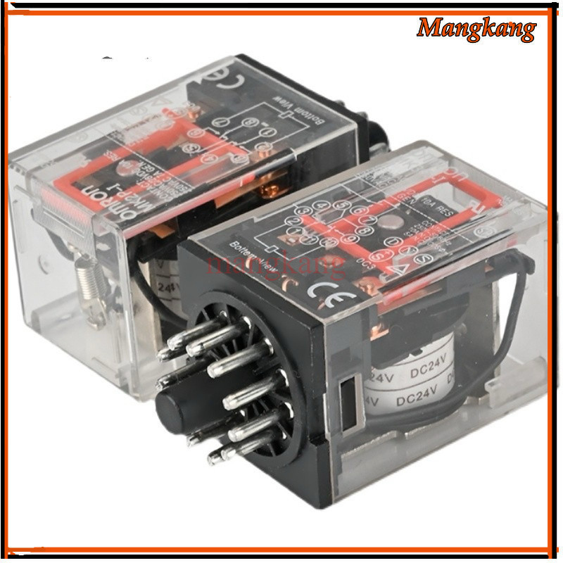 ของใหม่! MK3P-I (MKS3P) 12VDC , 24VDC 48dc 48axc 110vdc 110vac , 220VAC รีเลย์     11ขากลม  socket  11 ขากลม (งานแท้)