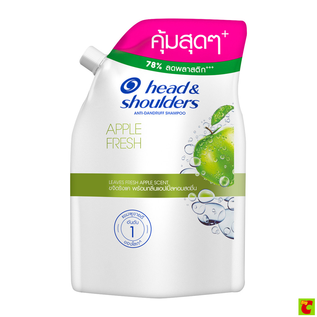เฮดแอนด์โชว์เดอร์ แชมพูขจัดรังแค สูตรแอปเปิ้ลเฟรช แบบรีฟิล 380 มล.