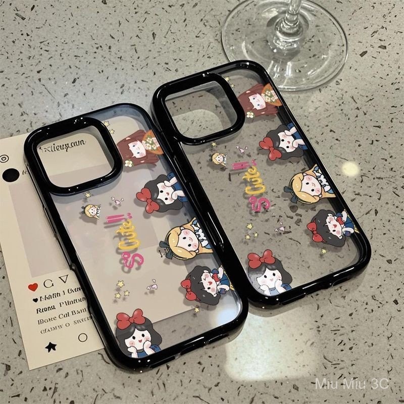 Fairy Tale Princess Friends Hard Case เหมาะสําหรับ iPhone 17PROMAX 17 16 13 12 14 15 PRO MAX โปร่งใส