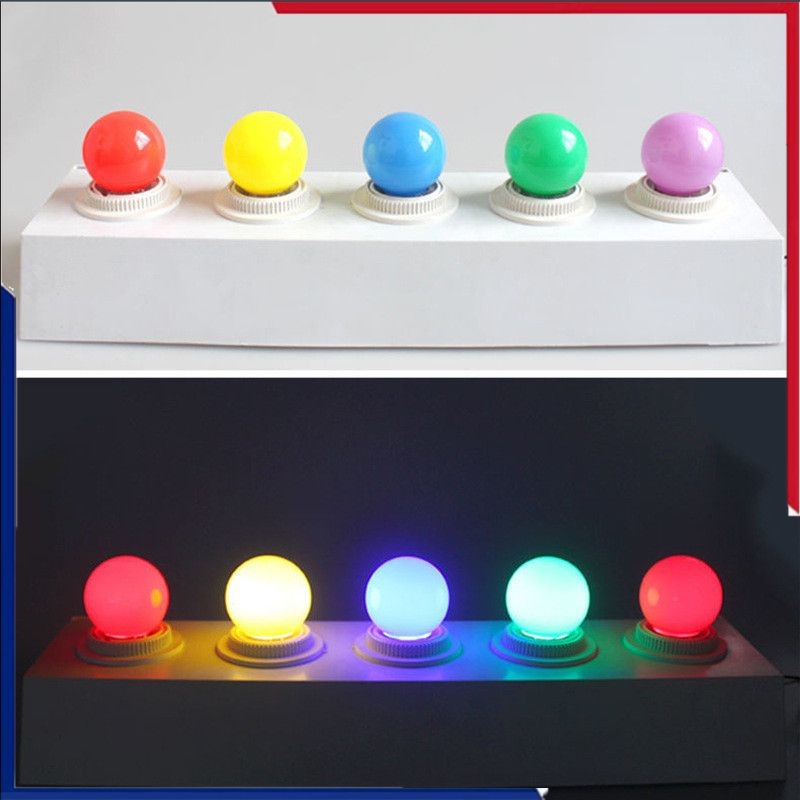 หลอดไฟ LED E27 สีสันสดใส หลอดไฟ LED Lampada 3W 220V-240V ไฟฉาย G45 หลอดไฟทรงกลม สำหรับตกแต่งบ้าน ตกแ