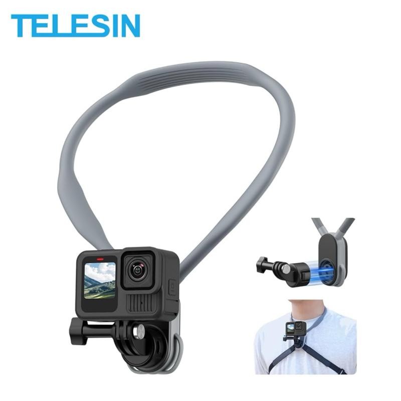 TELESIN Magnetic Neck Holder Mount 2.0 สายคล้องคอสําหรับ Action Cam GoPro HERO 13 12 11 10 9 Insta D
