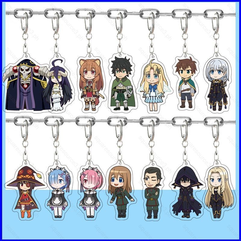 SQ3 Isekai Quartet อะคริลิคพวงกุญแจ Overlord กระเป๋าเป้สะพายหลังจี้กระเป๋าอุปกรณ์เสริมอะนิเมะ Periph