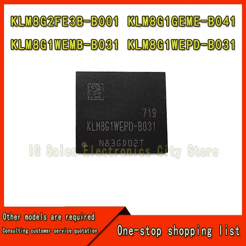ทดสอบ 100% 8 Gb KLM8G2FE3B-B001 KLM8G1GEME-B031 KLM8G1GEME-B041 KLM8G1WEMB-B011 KLM1WEBT1G1B031D-GA