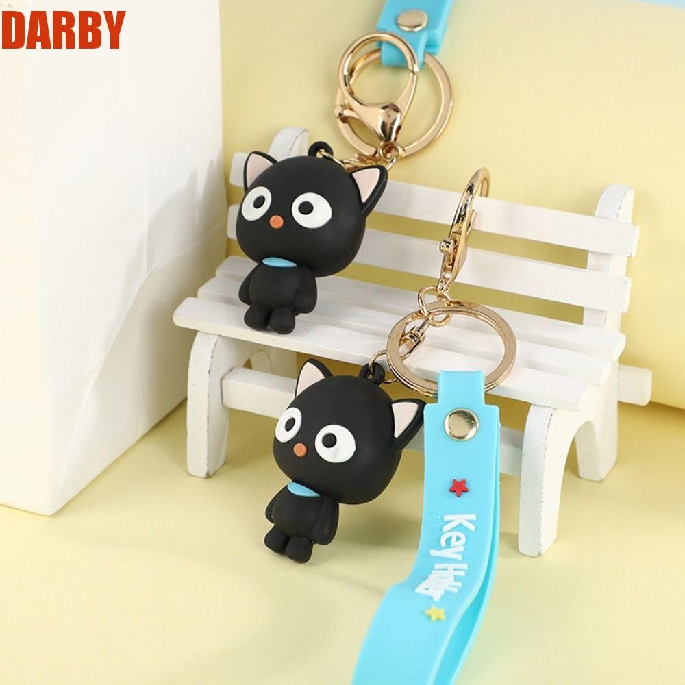 DARBY Chococat Cat พวงกุญแจตุ๊กตา, Chococat Black Cat Plush Chococat Cat กระเป๋าพวงกุญแจ, พวงกุญแจรถ