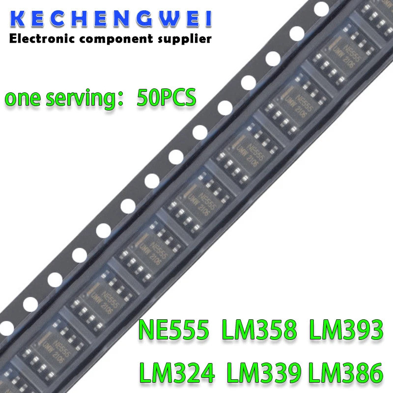 5PCS LM358 LM393 LM339 LM324 NE555 LM358DR LM324DR LM339DR LM393DR NE555DR LM386M-1 SOP ชิป ic