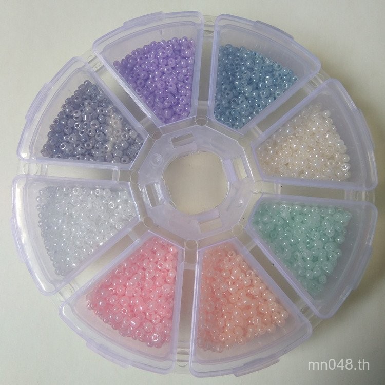 พู่ 2 มม.ขี้เกียจลูกปัด Hairpin Hand-Sewn Cross Stitch Silver-Filled ข้าวลูกปัด Symphony Step-Shakin