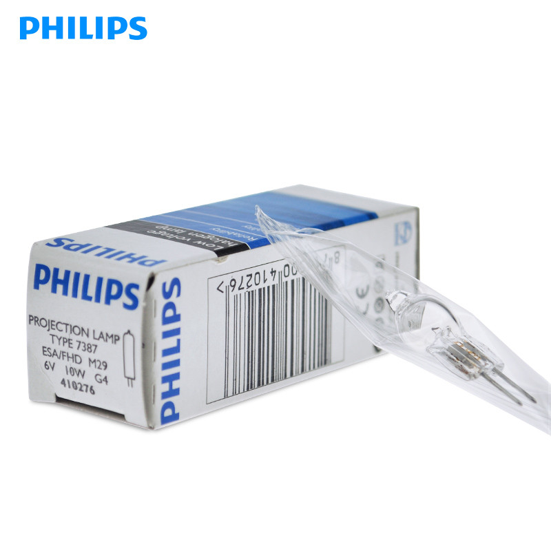 PHILIPS PHILIPS 7387 G4 ลูกปัดโคมไฟ 7388 6V10W20W กล้องจุลทรรศน์ 6605 หลอดไฟสําหรับ Olympus
