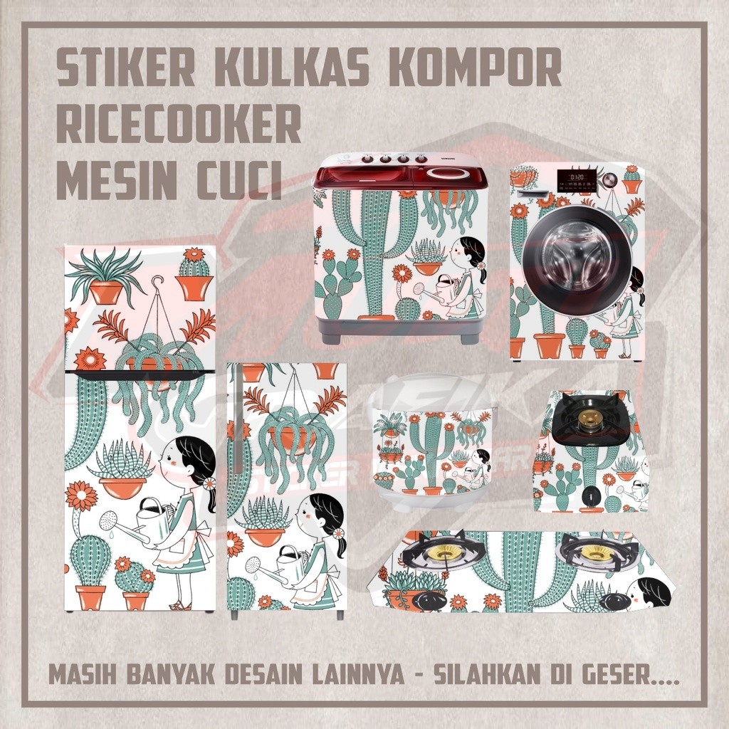 MESIN MATA ในครัวเรือนตกแต่งตู้เย็นสติกเกอร์เตา 1 2 ประตู Ricecooker ตา CuCi เครื่อง