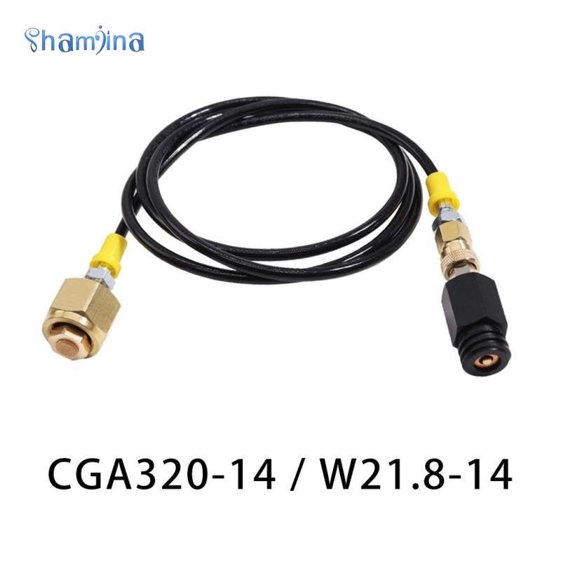 Shamjina Soda Stream ตลับหมึกอะแดปเตอร์ท่อ 60 นิ้ว CGA320-14/W21.8-14 3 ปะเก็น Soda Stream Make Mach