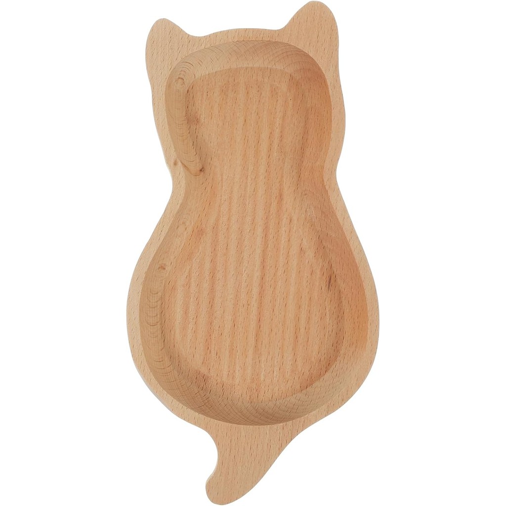 Luxshiny ไม้จานอาหารแมวรูปแบบไม้ถาดเสิร์ฟ Candy Platter Mini Charcuterie Board น่ารักการ์ตูนจานสําหร