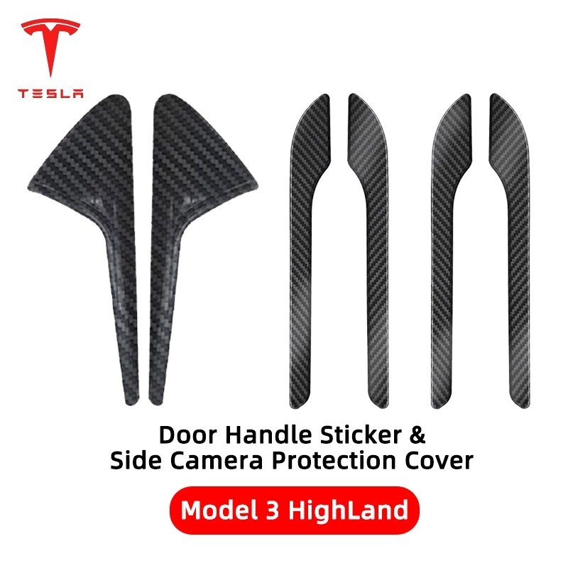 สําหรับ Tesla Model 3 Highland/Model Y Juniper ที่จับประตูรถ กล้องข้างรถเกราะป้องกัน