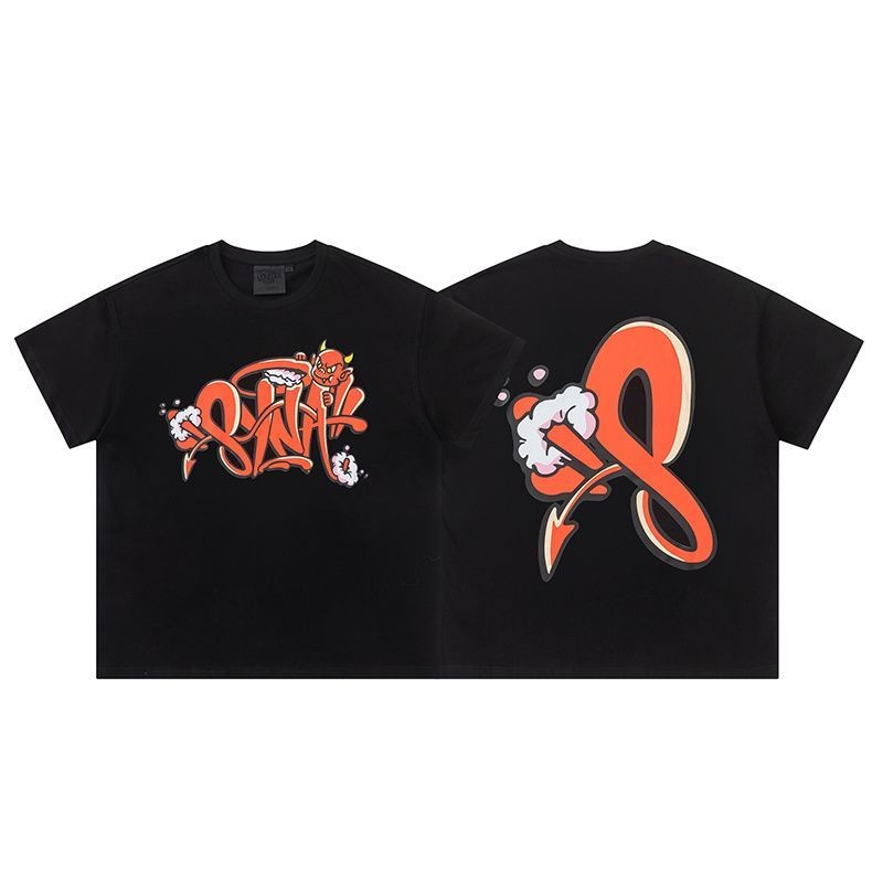 Syna World ฤดูร้อน สไตล์casual เสื้อยืดแขนสั้นผ้าฝ้ายแท้ สำหรับผู้ชายและผู้หญิง