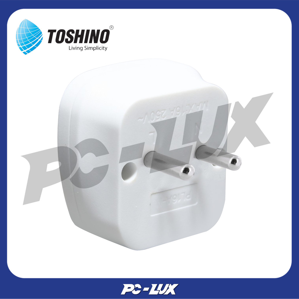 TOSHINO ปลั๊กแปลง 2IN1 2 ขากลม 16 แอมป์ รุ่น PL16A-A