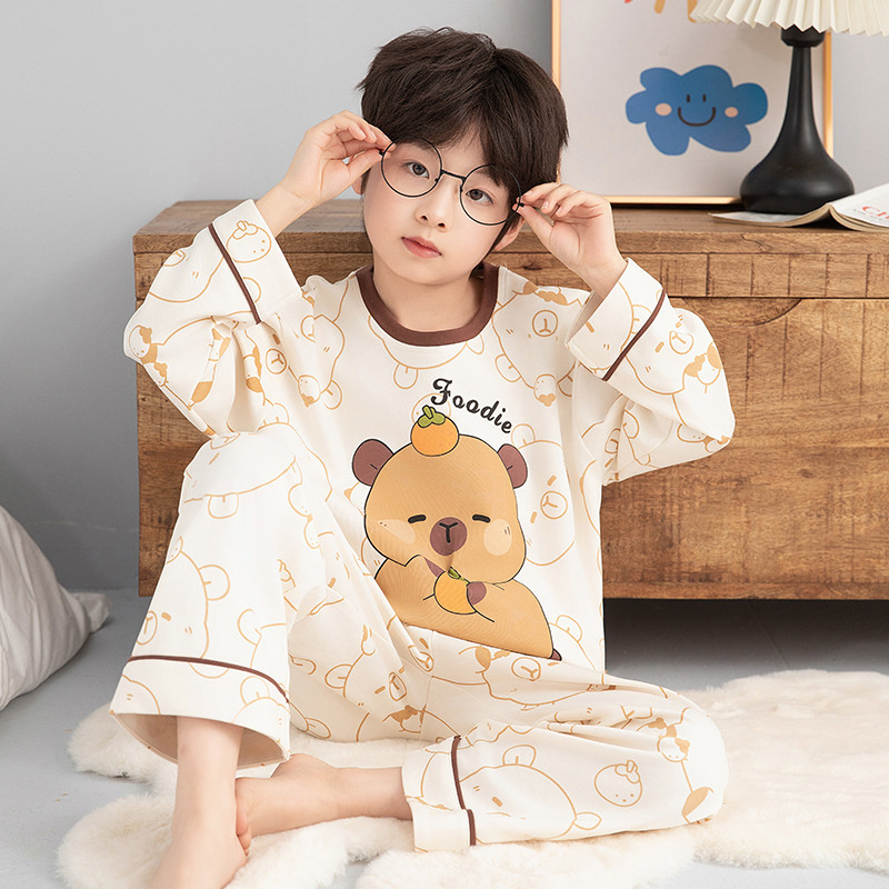 ชุดนอนเด็กแขนแร็กแลน แบบสองชิ้น แขนยาว สบายๆ สำหรับวัยหัดเดิน - รูปที่ 6