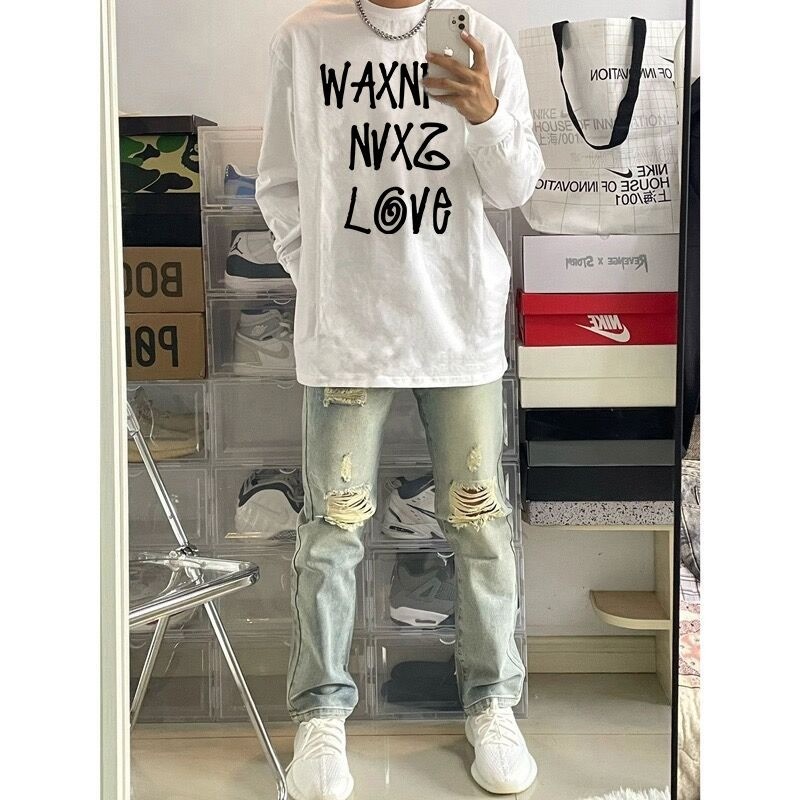 COD 2025 Elegant Trendy Ins New Style Solona 210g Cuffed Long Sleeve Versatile Lazy Trendy Artistic 