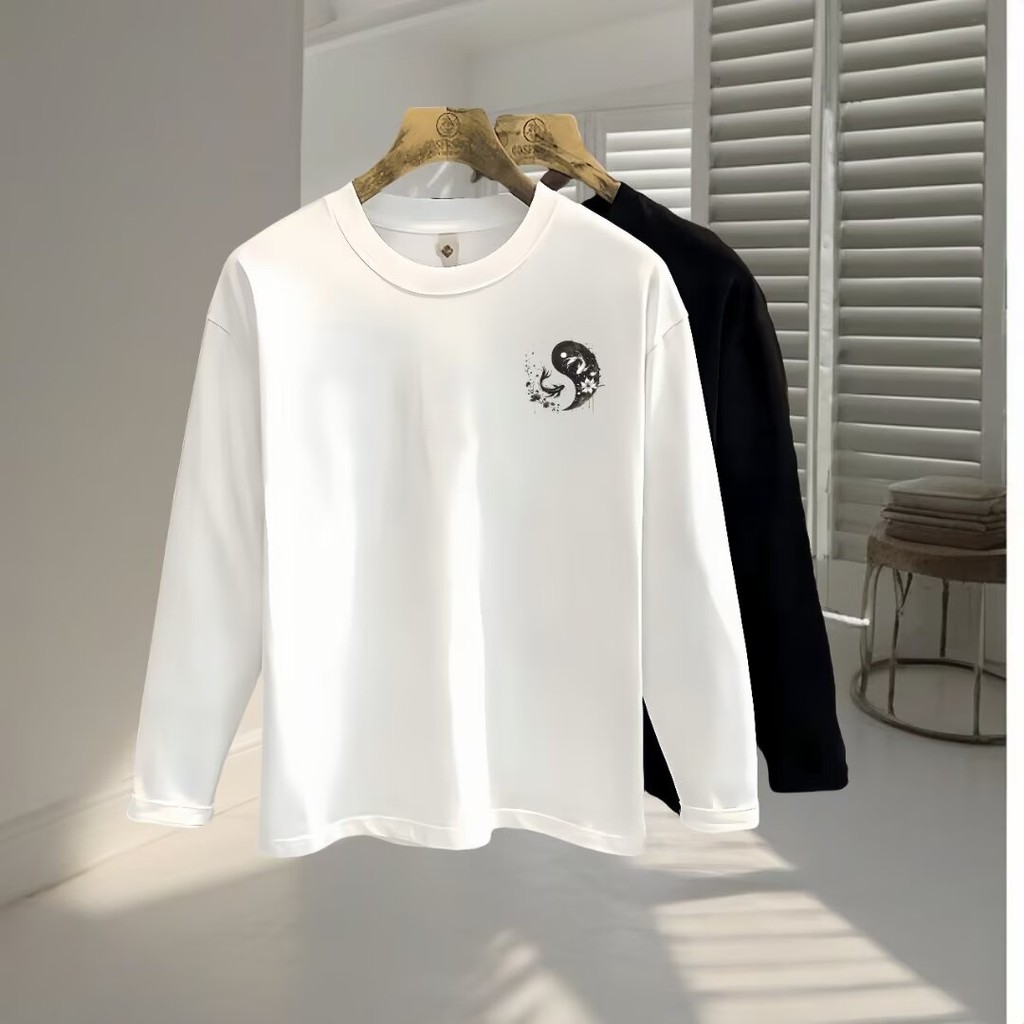 COD 20252024 New Heavyweight Fashion Long Sleeve T-Shirt Fun Gossip Print Summer American Style Funn