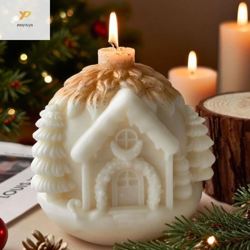 PPY Christmas House Mould เครื่องประดับแม่พิมพ์ปูนปลาสเตอร์แม่พิมพ์ซิลิโคน