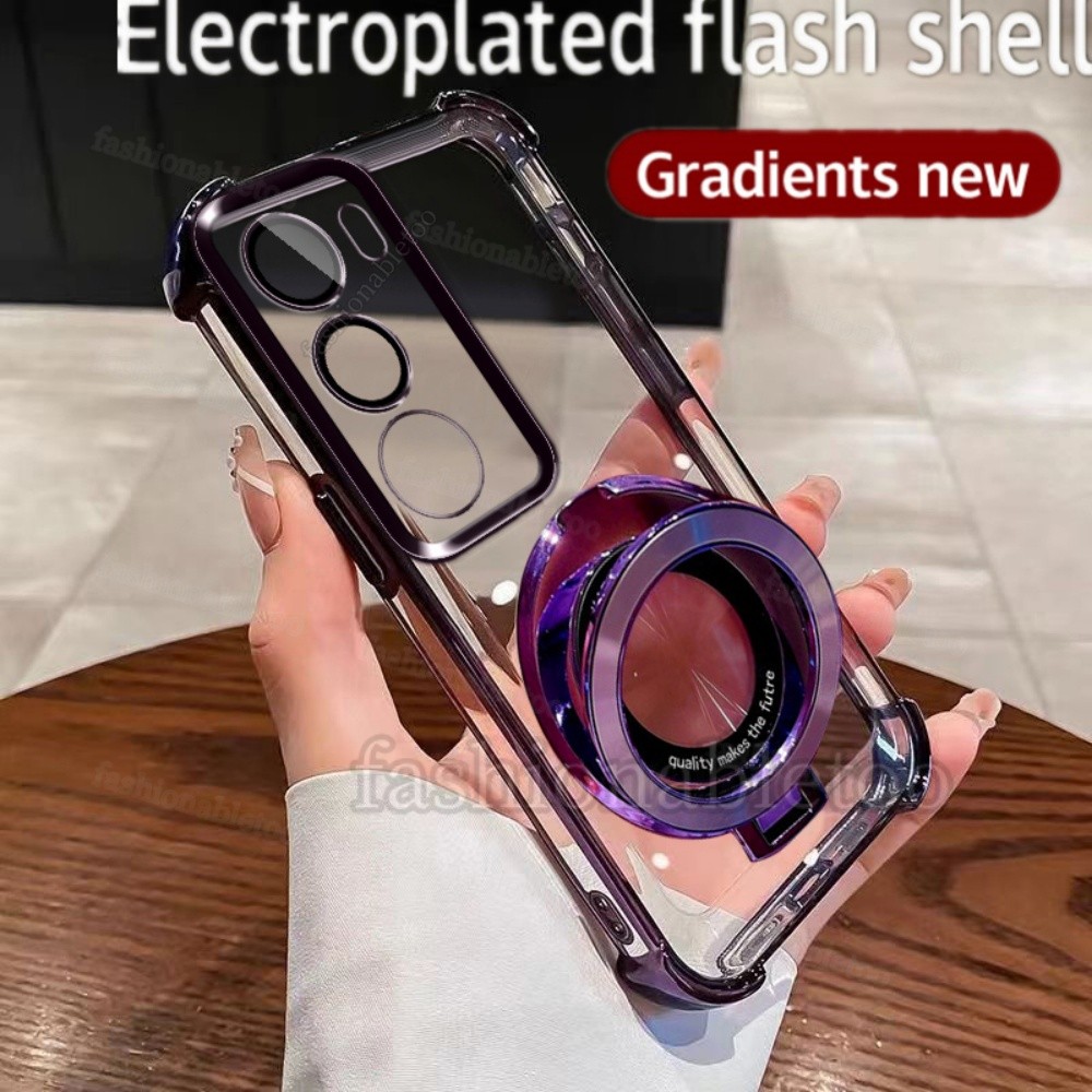 สําหรับ VivoY21d 2025 สําหรับ Vivo Y21 d Y21d Y 21d VivoY21d ผู้ถือแหวนวงเล็บเคสโทรศัพท์ซิลิโคนใส Soft TPU Edge กันกระแทกปกหลัง