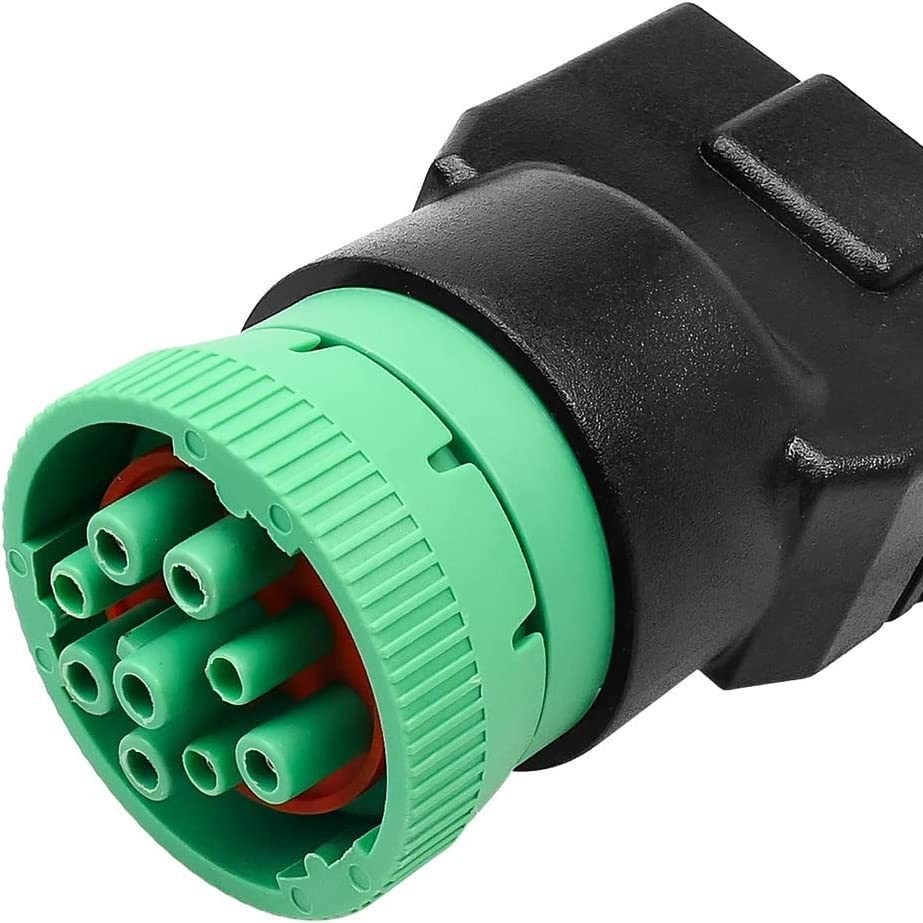 J1939 ถึง OBD2 อะแดปเตอร์ J1939 ชาย 9P สําหรับอุปกรณ์วินิจฉัยรถยนต์ Connector obd อะแดปเตอร์