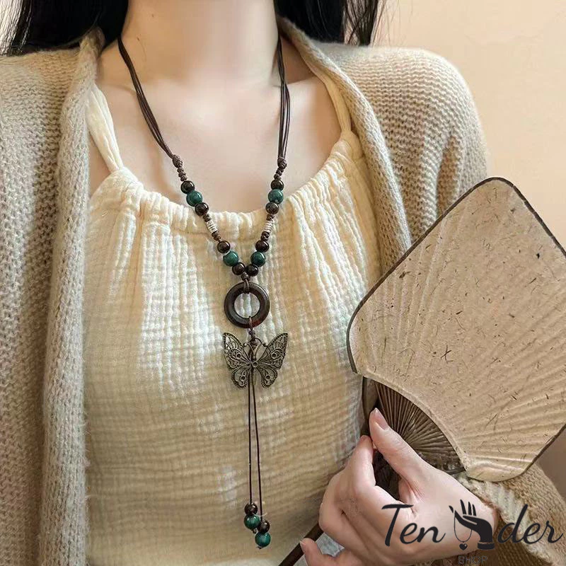 COD-ส่งเร็วจากไทย🎀สร้อยคอโซ่ยาวจี้ผีเสื้อ เซรามิค สไตล์เรโทรอินเทรนด์ สําหรับผู้หญิง เข้ากับทุกการแต่งกาย ของขวัญวันหยุด thumbnail 8