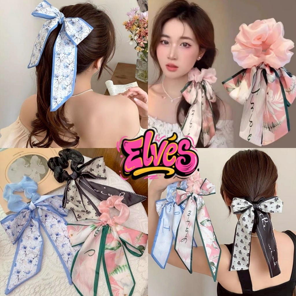 Elves พร้อมส่ง💟’‘VO-39”ที่คาดผม ผ้าพันคอ  ประดับโบว์ ลายดอก