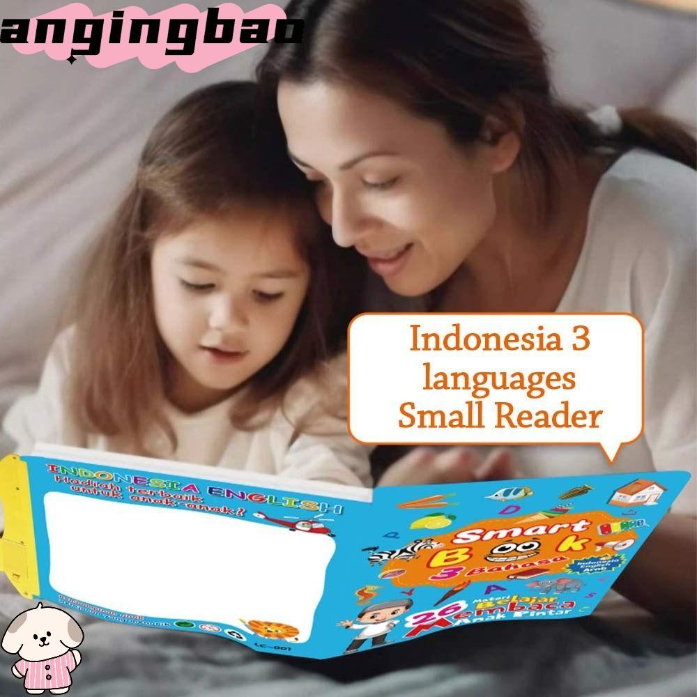 ANGINGBAO 3-in-1 ภาษา E-Book, 26 วัสดุ Bright Blue Learning E-Book, การ์ตูนเสียงแบบโต้ตอบเสียงเอฟเฟก