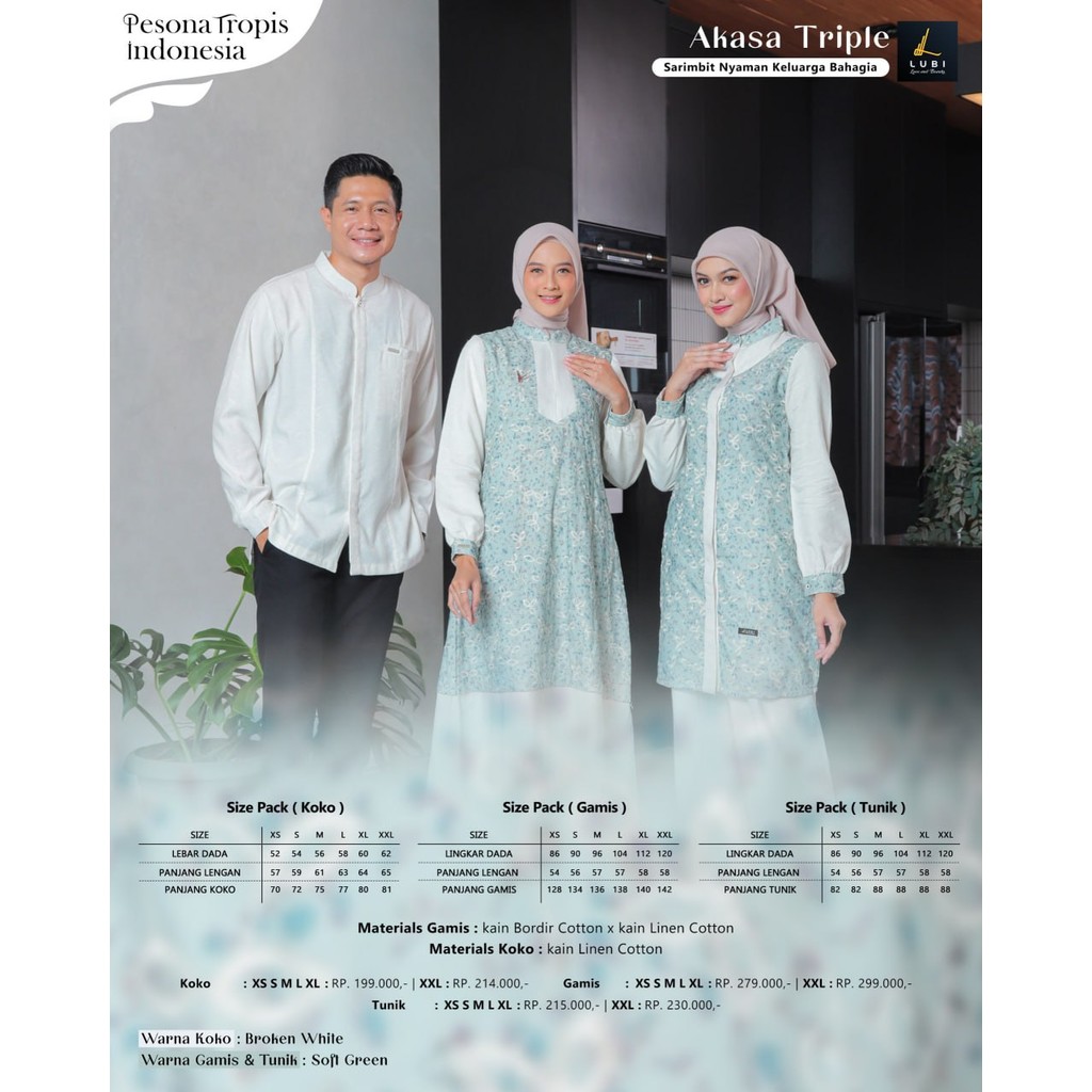 LUBI AKASA TRIPLE TUNIC BEAUTIFUL ผู้ใหญ่ใหม่ล่าสุดและเชียร์