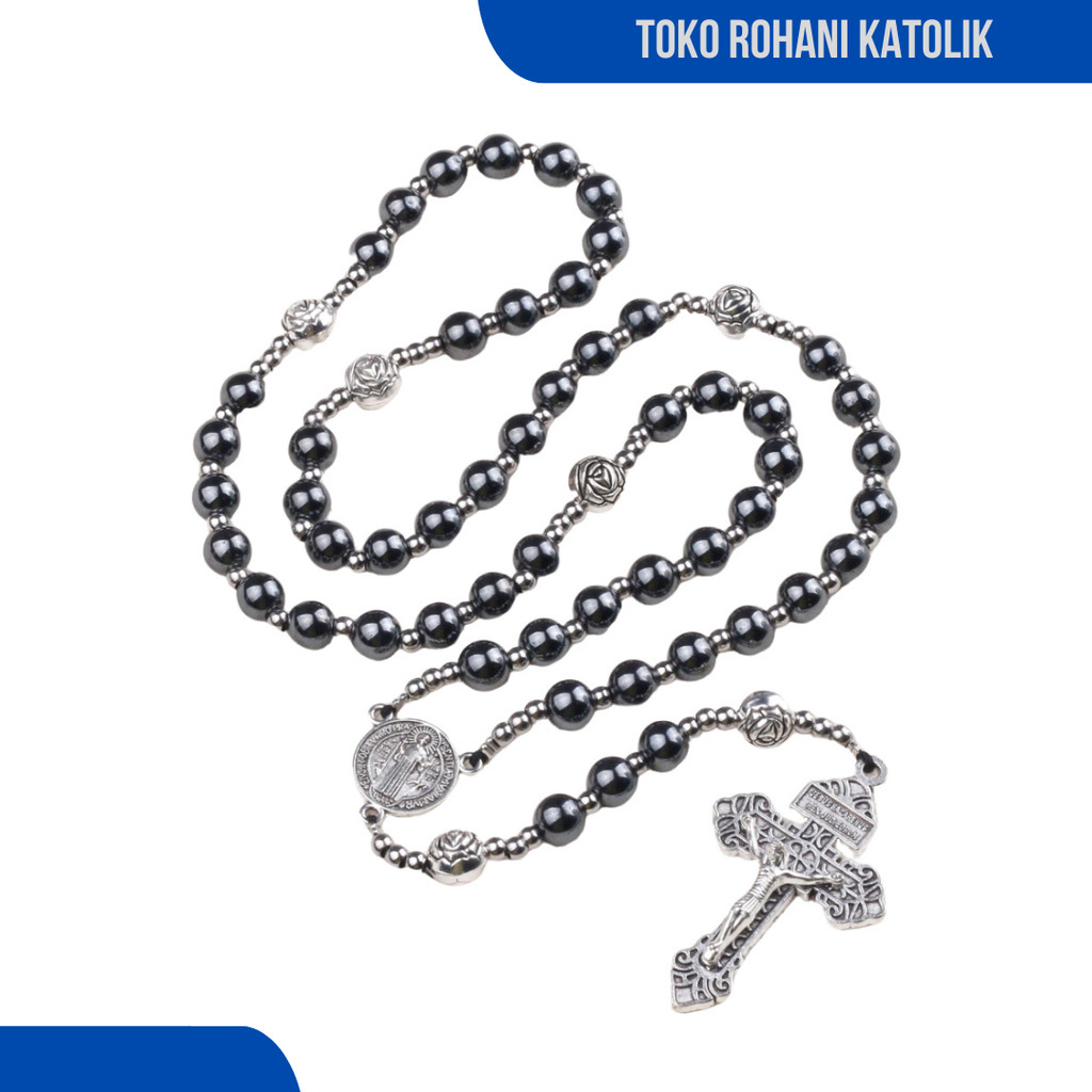 ONYX CATHOLIC ROSARY NECKLACE / ROSARY ของแท้ / ROSARY ผู้หญิง / NATURAL STONE ROSARY / KONTAS