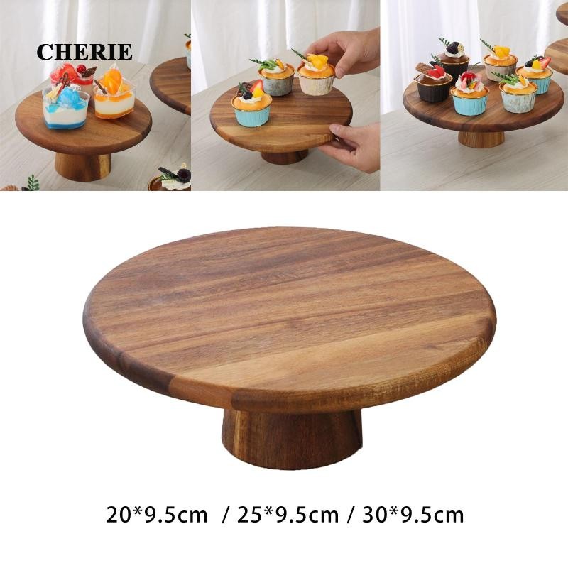 [Chery] ขาตั้งเค้กไม้มัลติฟังก์ชั่นสูงแท่นเสิร์ฟ Platter ชีสบอร์ดรอบ Baby Shower Anniversaries Cente
