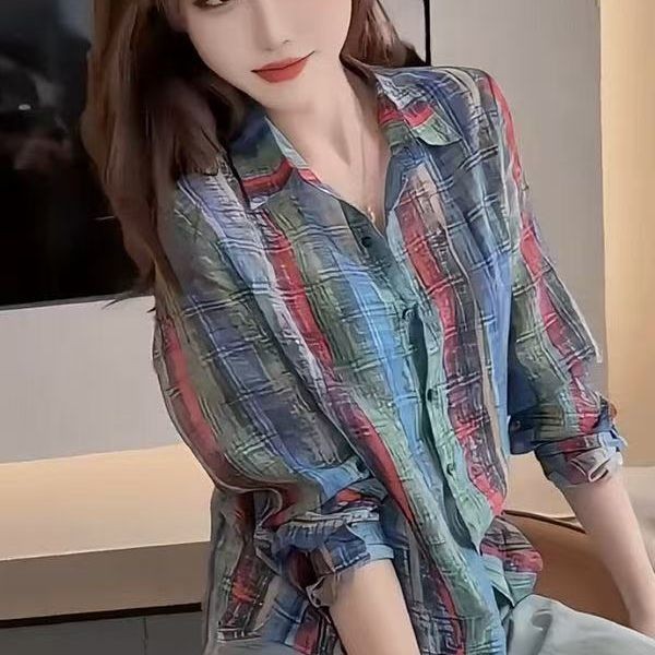 เสื้อแขนยาวลายเกาหลีหลวมSlimmer สำหรับผู้หญิง สไตล์ทันสมัยใส่ได้ทุกวัน