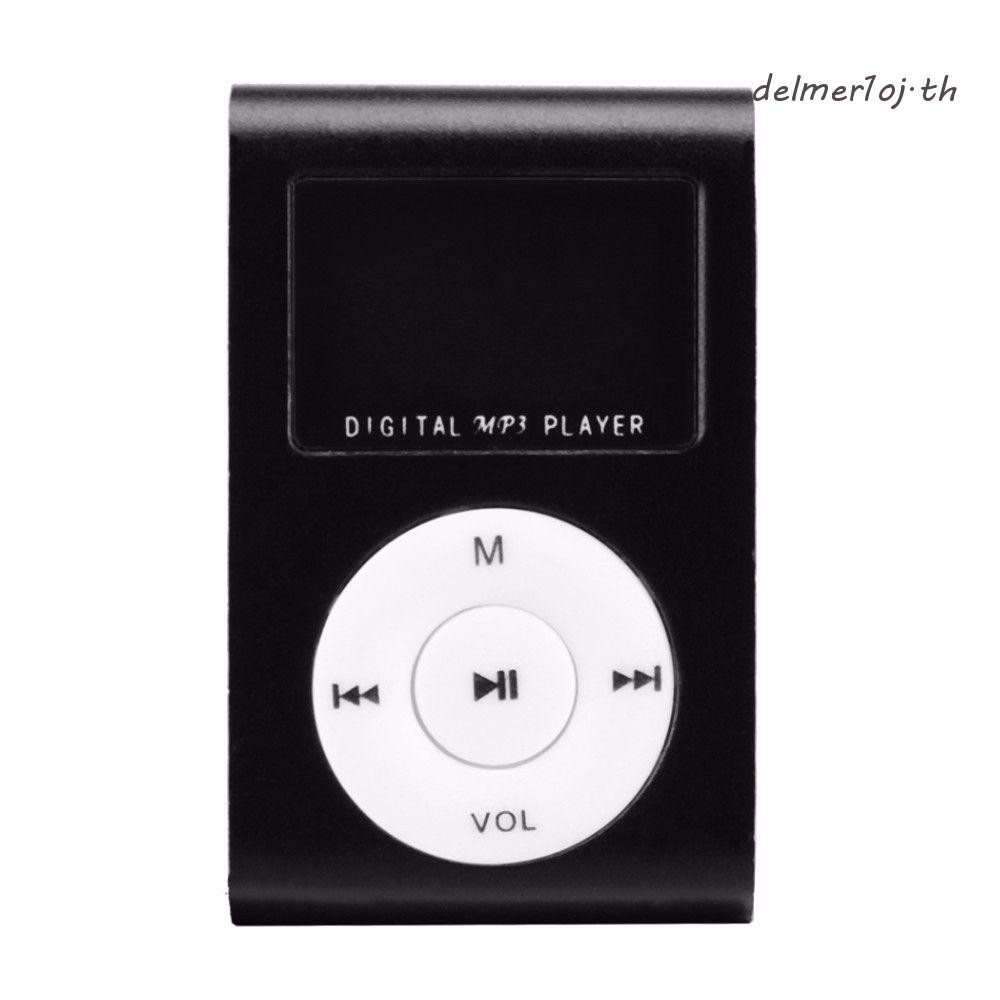 DELMER1OJ Mini MP3 Player แฟชั่นคลิปแบบพกพารองรับ 32GB TF Card เครื่องเล่นเพลงกีฬา
