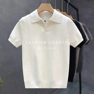 เสื้อโปโลชายสไตล์เรโทร สไตล์เกาหลี ทันสมัย ​​เนื้อผ้าคุณภาพดี สวมใส่สบาย เสื้อผู้ชายใส่ได้หลากหลาย มีสีเทา น้ำตาล ขาว และดำ [COD]
