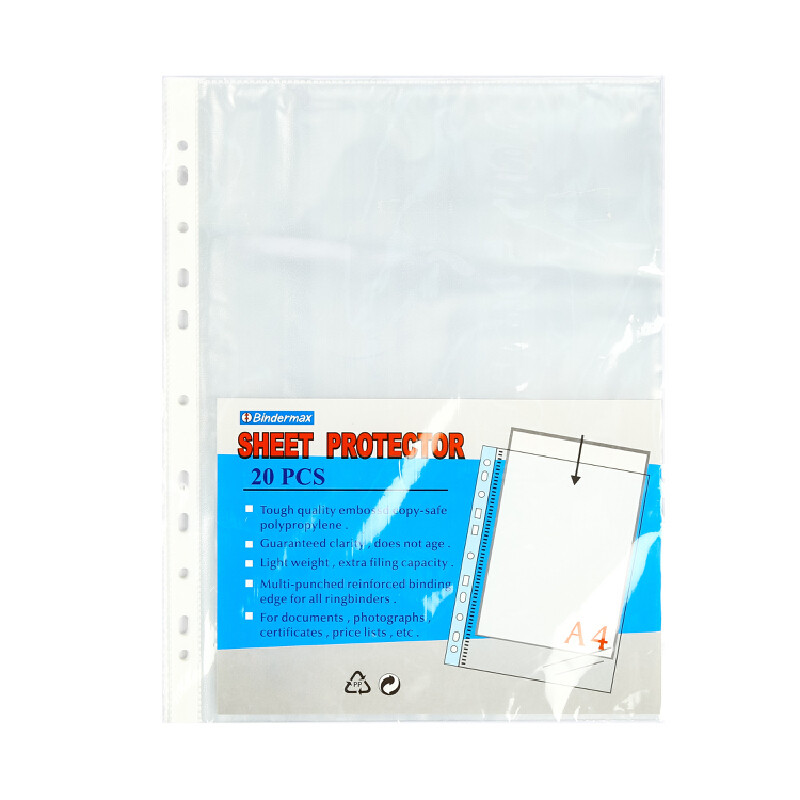 BINDERMAX ซองอเนกประสงค์ รุ่น W-25-1/20 ขนาด A4 สีใส (20 ซอง)