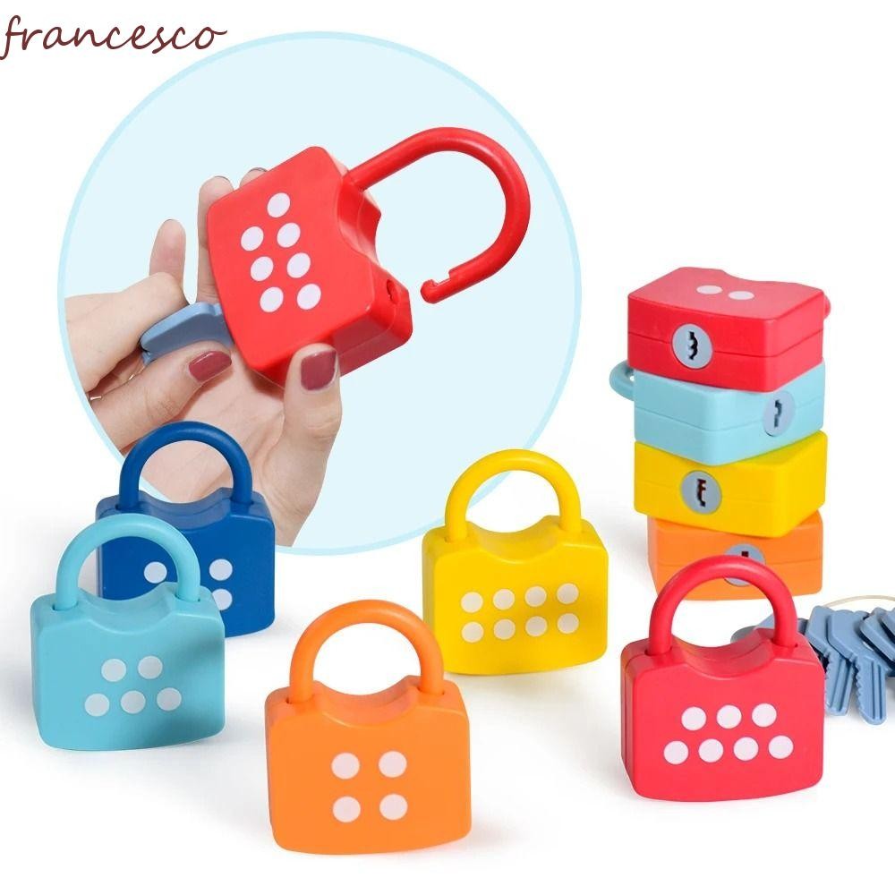 FRANCESCO Number Lock Key Toys, Word Cgnitive Unlock Key Early Educational Toys, Boys Girls Number M