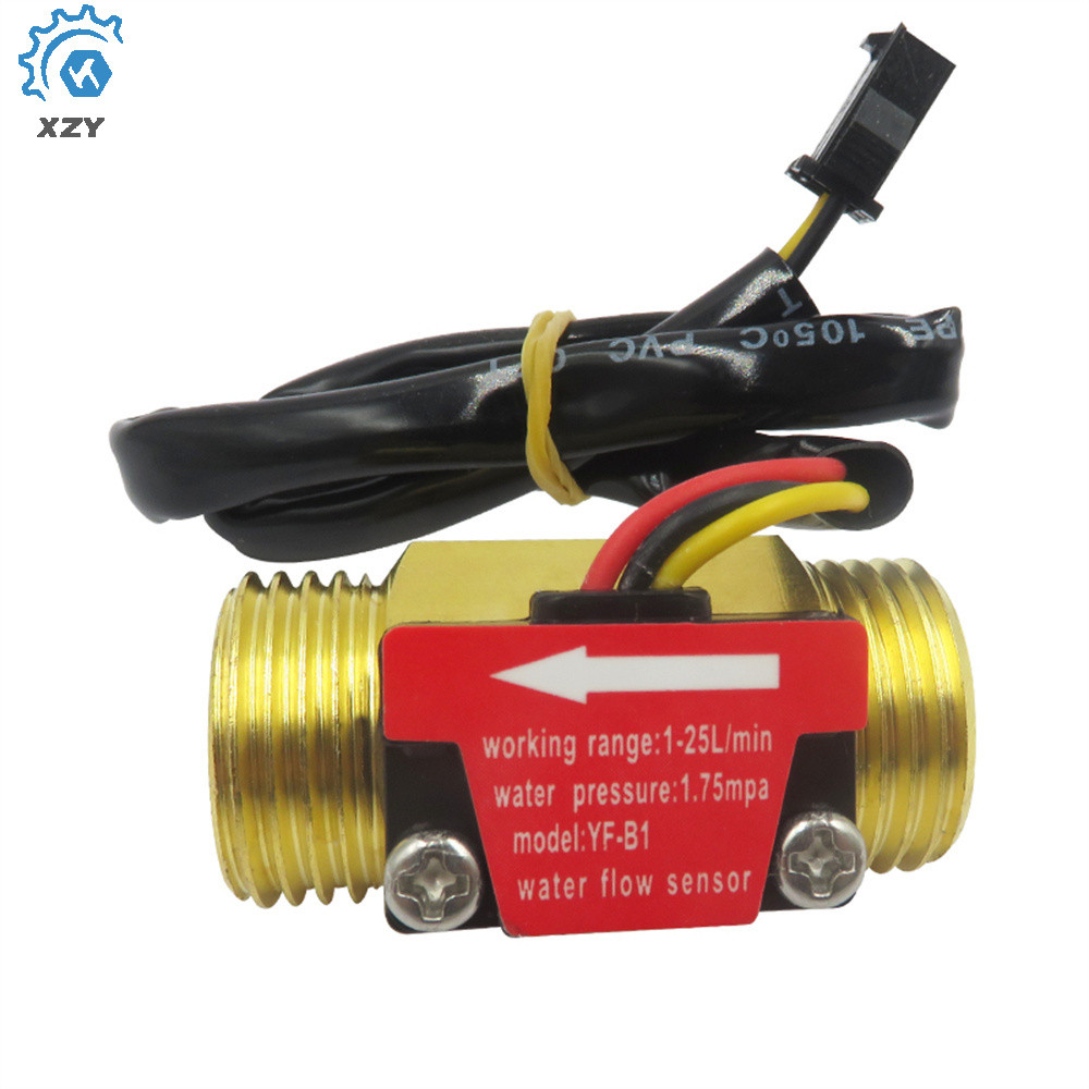 YF-B1 เครื่องวัดการไหลของกังหัน 4 จุด G1/2 เซ็นเซอร์การไหลของน้ํา Turbine Flowmeter