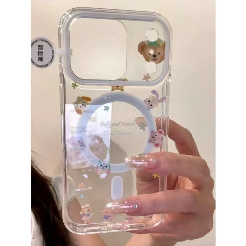 ปลอกโปร่งใสแม่เหล็กสําหรับ iPhone 17 Air 16 15 14 Plus 13 12 11 Pro Max Duffy และเพื่อนของเขา Soft Case Cover | ซีเอ็กซ์เค