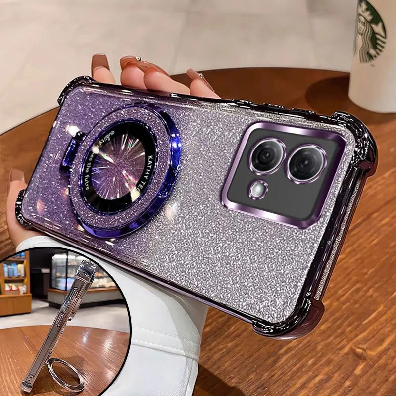 G84 Magnetic Bracket Case,Luxury Stand Holder สําหรับ Motorola Moto G84 G54 G52 G30 กันกระแทก MotoG8