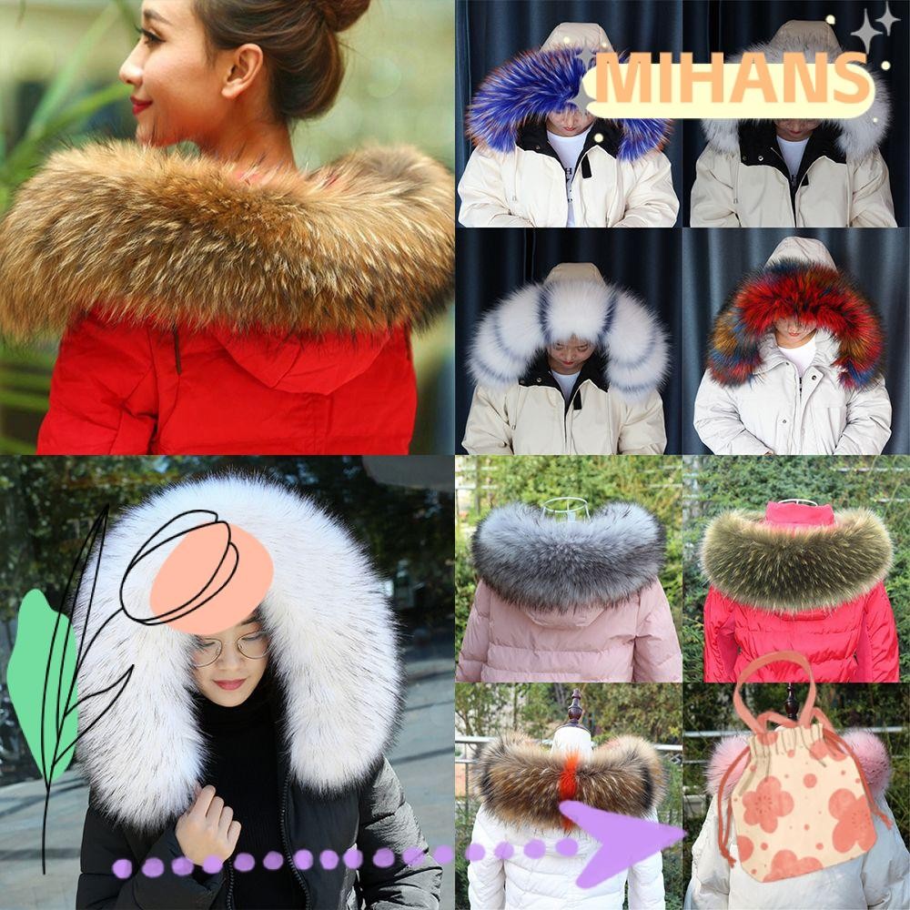 MIH Lady Fur Collar Womens Detachable Shawl Wrap Coat Fur Collar
