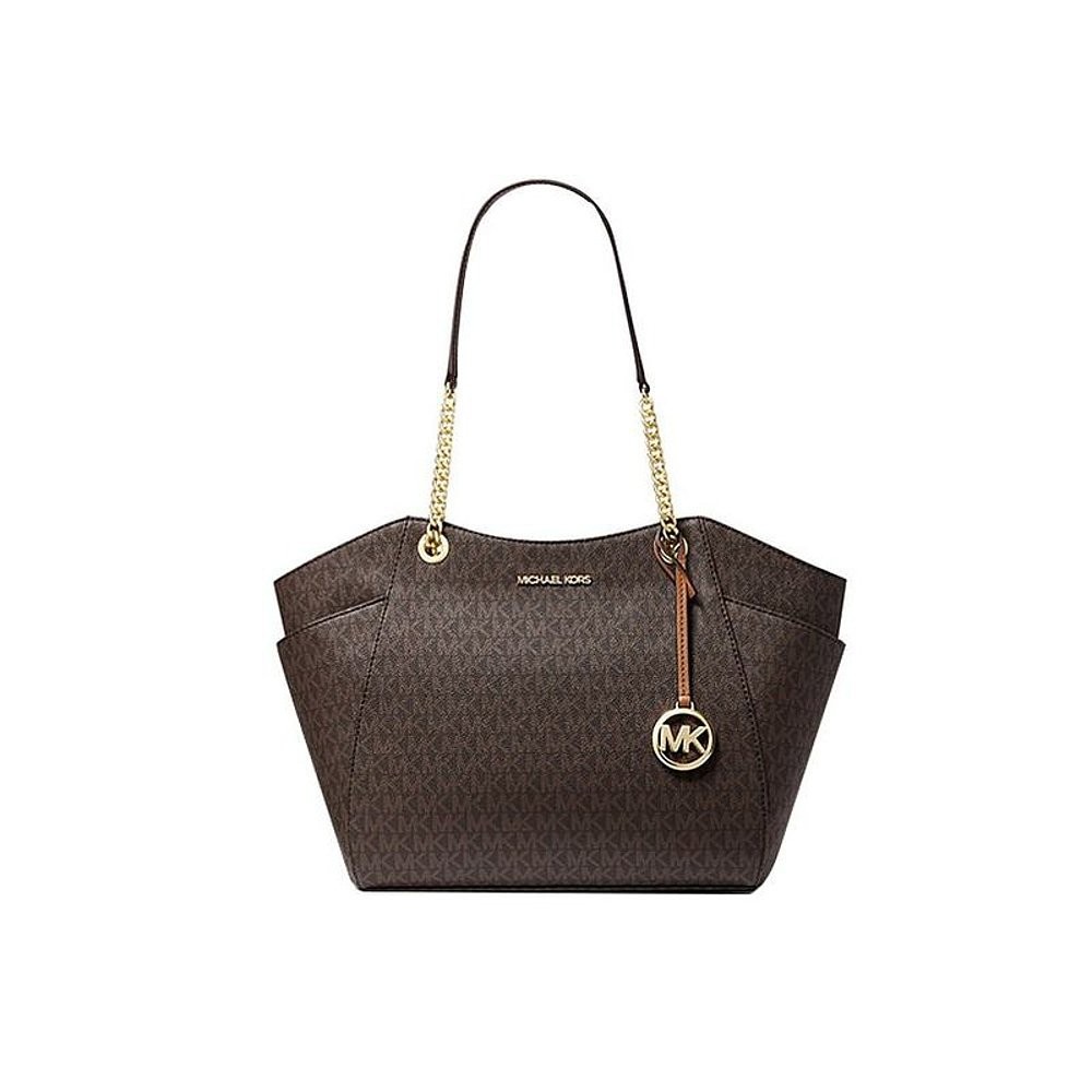 US Direct Mail MK JET SET Series กระเป๋าสะพายโซ่โลโก้สีน้ําตาล 35F8GTVE7B