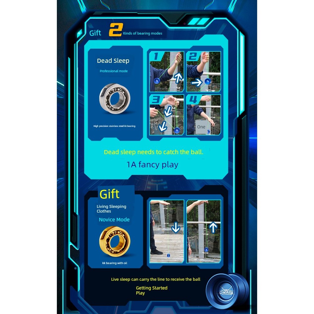 ชาร์จ yoyo แฟนซีอัลลอยด์การแข่งขัน yoyo Super Long Sleep yoyo 1A3A5A จัดส่งฟรี kk แบริ่ง