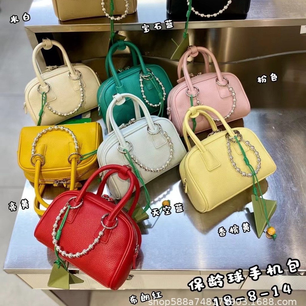 perota brand กระเป๋า cecelle กระเป๋าโบว์ลิ่งหนังแท้สำหรับผู้หญิงกระเป๋าแฟชั่นชั้นสูงและสวยงามกระเป๋า