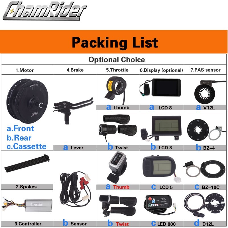 36V 350W 48V 500W XF 15F 15R มอเตอร์ MXUS ยี่ห้อ ebike ชุด Elec
