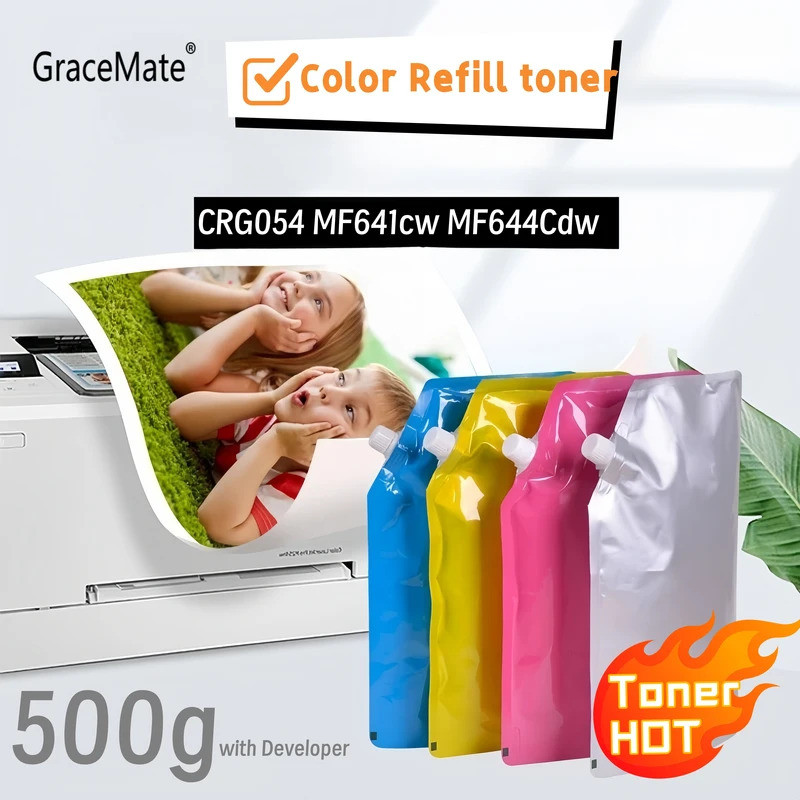 สีเติมเลเซอร์ผงหมึกสําหรับ Canon สี ImageClass CRG054 MF641cw MF644Cdw 643cdw MF642Cdw Mf645cx LBP62