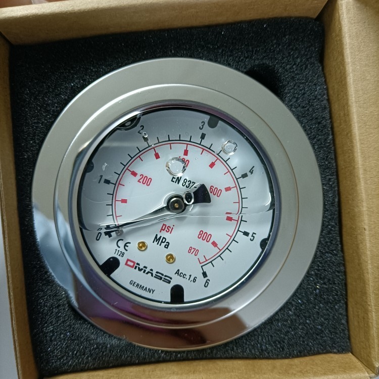 เยอรมนี DMAS MBB06U-060-1-ZZ Demas EN837-1 เครื่องวัดความดันเครื่องวัดความดันน้ํามัน 6MPA